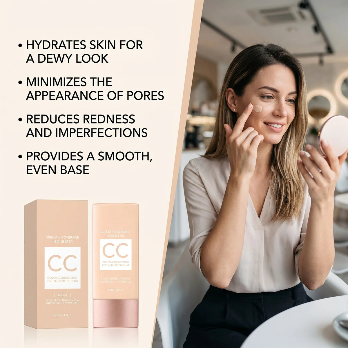 CC Cream Foundation Full Coverage Color Changing Invisible Pores Adapt Dark Skin Tone Makeup Cosmetics Korean Foundation Sticks