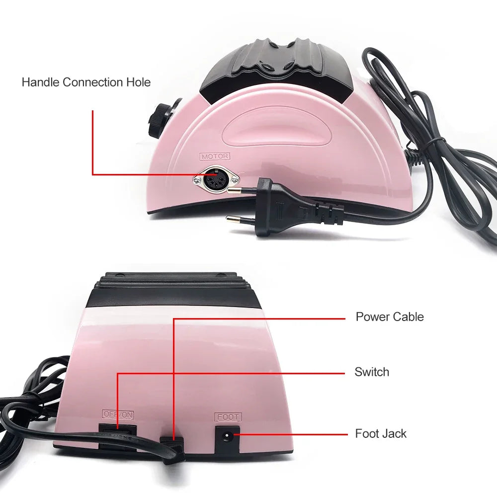 Professional Nail Drill Machine 35000RPM Manicure Machine Apparatus for Pedicure Kits Electric Nails File with Cutter Nail Tools