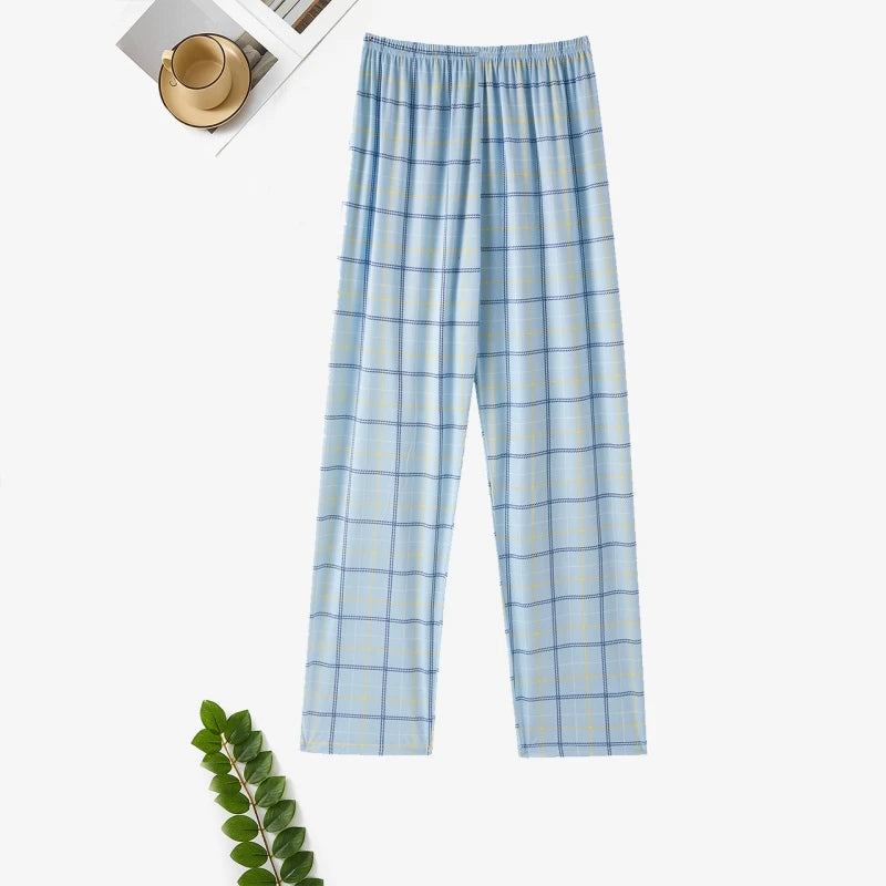 Extra-Large Size, Stylish Men's Pajama Pants for Spring and Autumn, Plus-Size Casual Home Pants, Thin Long Pants for Lounging at Home