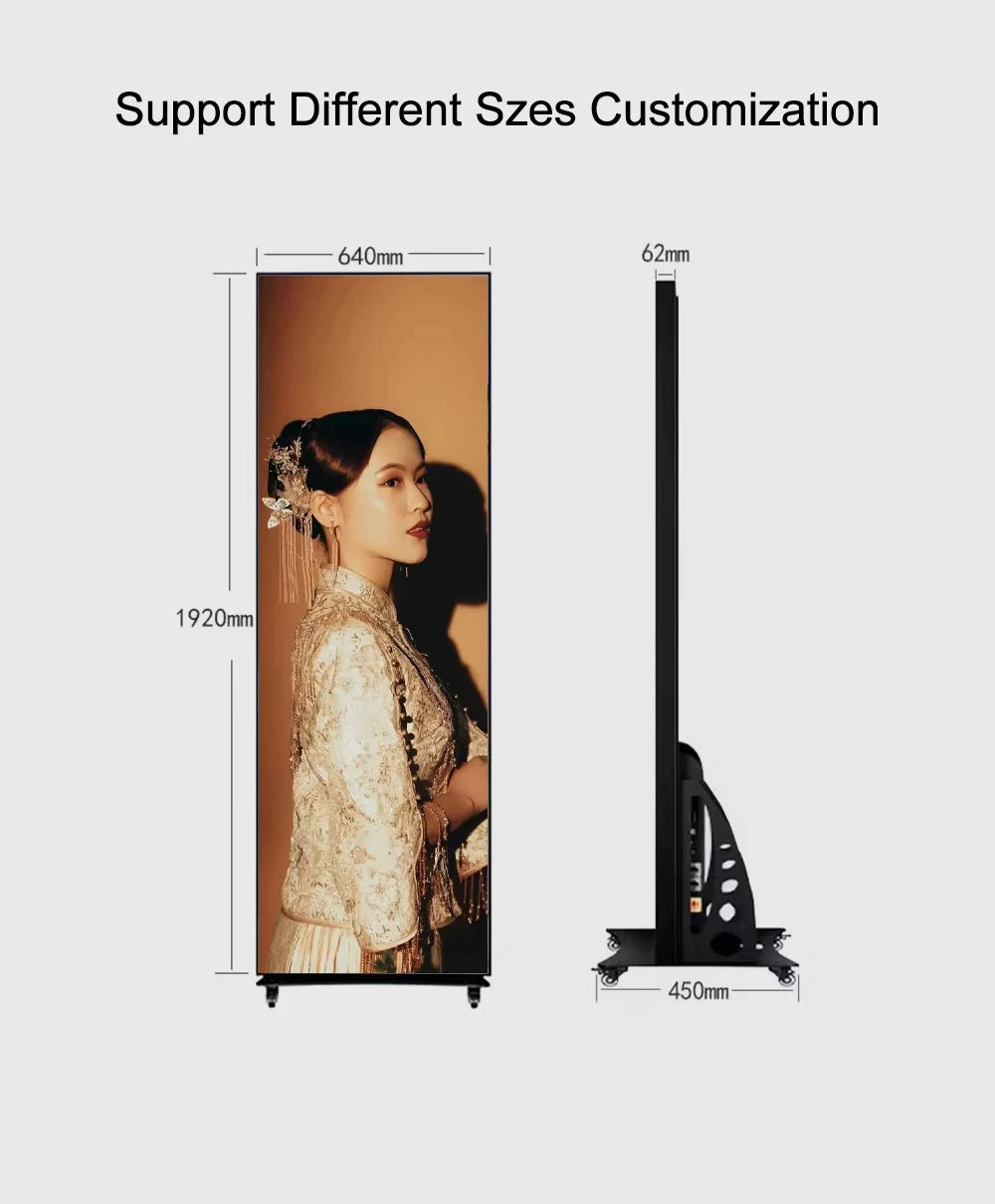 Indoor Foldable LED Poster Screen P1.8 P2 P2.5 Portable Digital Display Video Wall for Store Events Exhibition