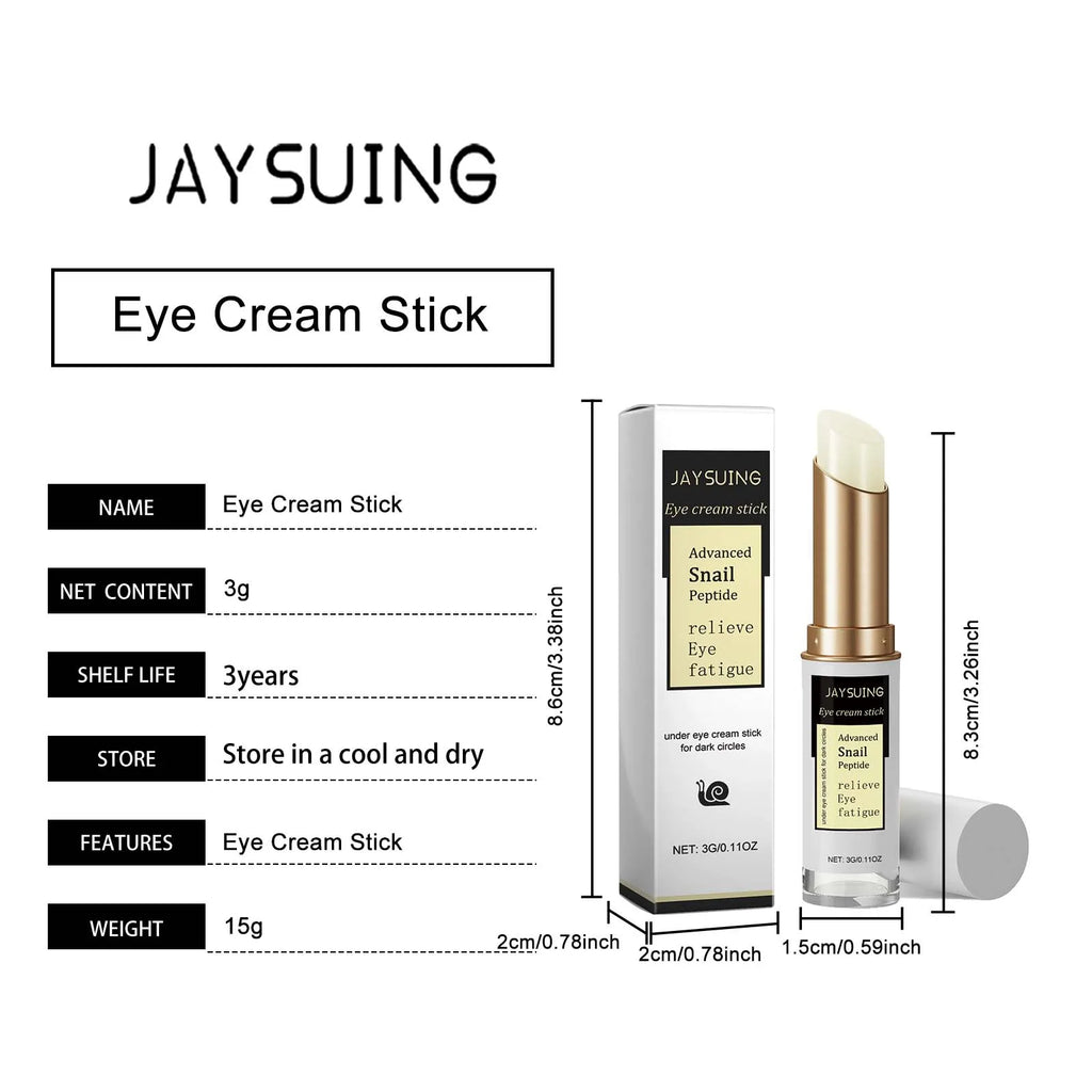 Snail Eye Cream Stick Anti-Puffiness Wrinkle Removal Fade Dark Circle Fine Lines Repair Moisturizing Firming Lightening Eye Care
