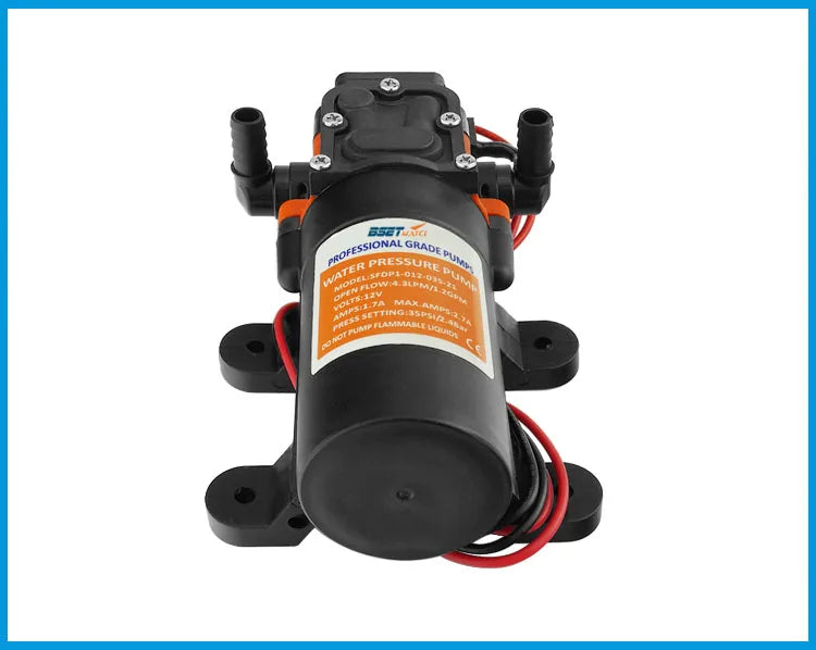 Miniature 35PSI DC 12V 24V Marine Electric Booster Pump Diaphragm Self-priming Pump Solar Shower Car Wash Toilet Pumping RV