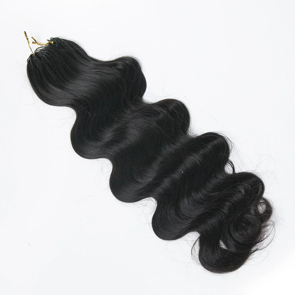 Feather Crochet Human Hair Extension Body Wave Crochet Human Hair Extensions For Women Reusable Pre-Separated Boho Braiding Hair