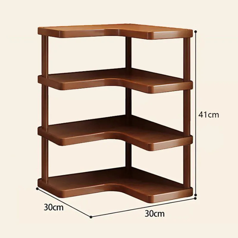 Versatile 2-Tier Wooden Storage Rack for Kitchen&Tea Room-Countertop Organizer with Decorative Desktop Multi-layer Storage Rack