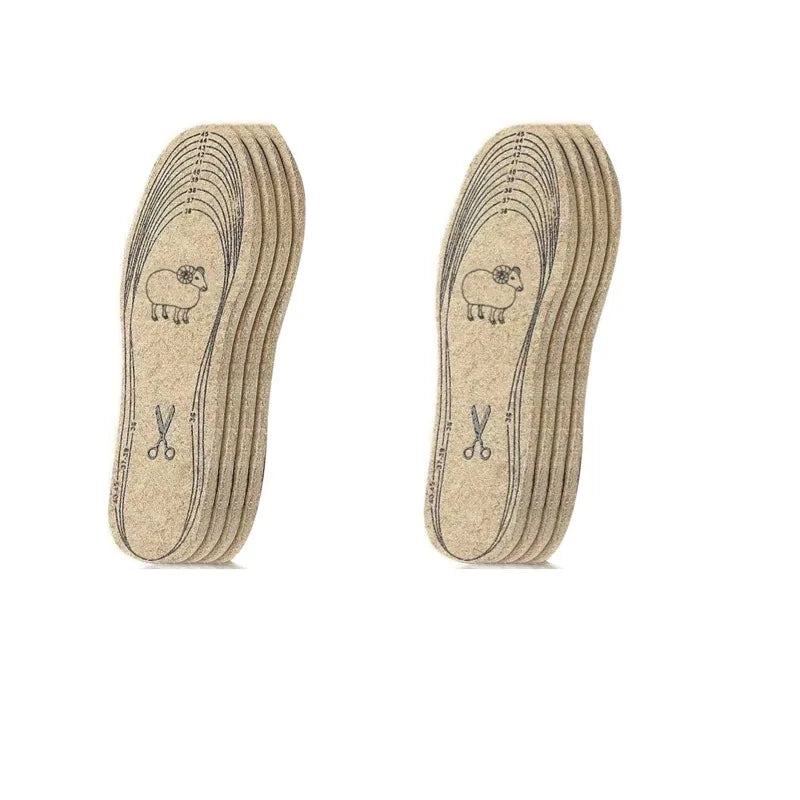 7mm Extra Thick Wool Felt Insoles Winter Warm Thermal Shoe Pads Cut to Fit Breathable Deodorant Cushion Unisex 2/4/10/20 Pairs