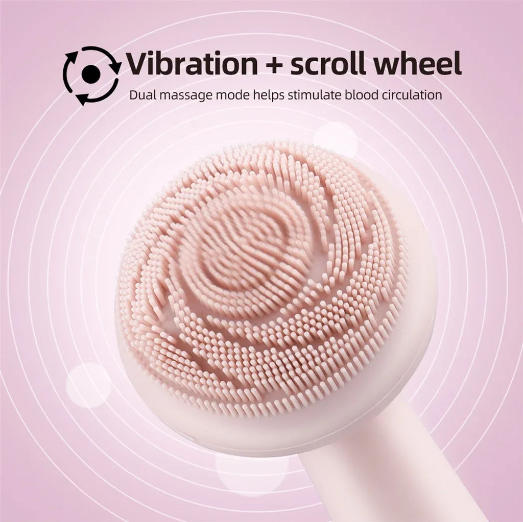 Electric Facial Brush Silicone Vibration Cleaner Waterproof Skin Care Machine Rechargeable Beauty Tool