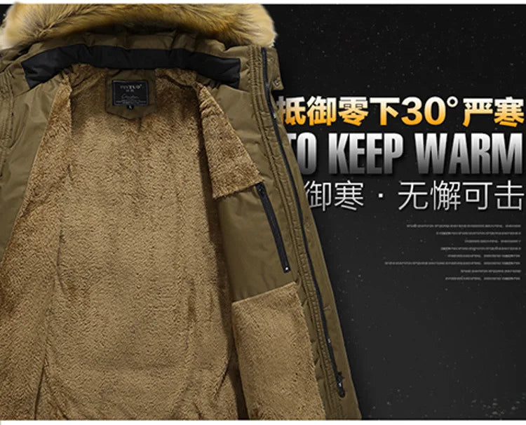 Men's Cotton-Padded Jacket Mid-Length Coat Loose Large-Sized Autumn Winter Warm Export Quality Fashionable Men's Outerwear