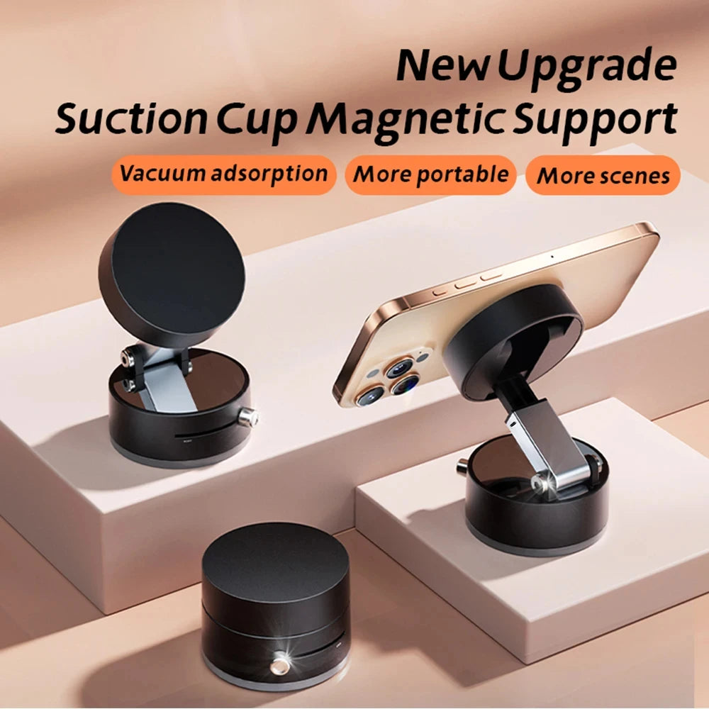 Pack Magnetic Phone Holder with Vacuum Suction Cup for Car, Foldable Mobile Stand for iPhone/ Android - DIY Accessories