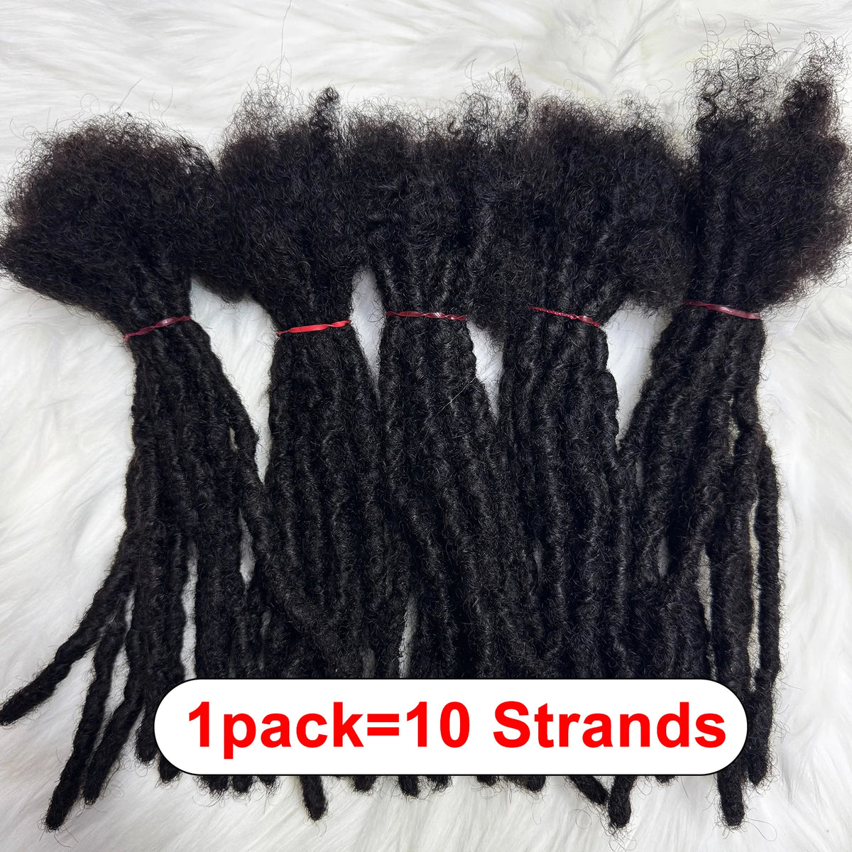 100% Real Human Hair Dreadlock Extensions for Crochet Braids 0.6cm Width Handmade Loc Extensions Human Hair for Men Women