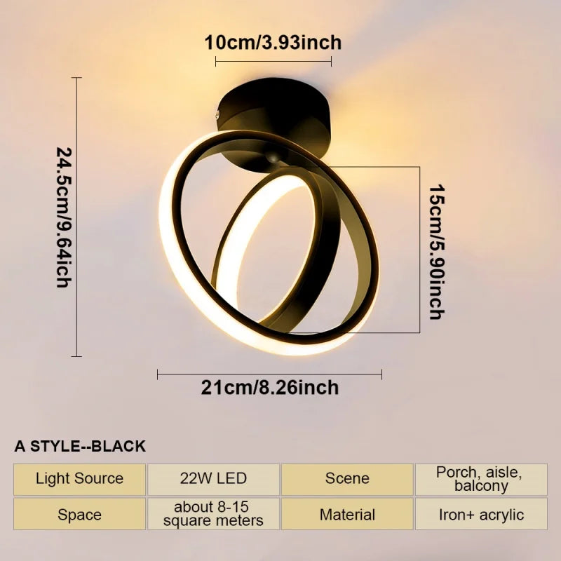 22W LED Ceiling Light Modern Ceiling Lamp Home Decoration Light Living Room Dining Room Bedroom Balcony  Aisle  Indoor Lighting