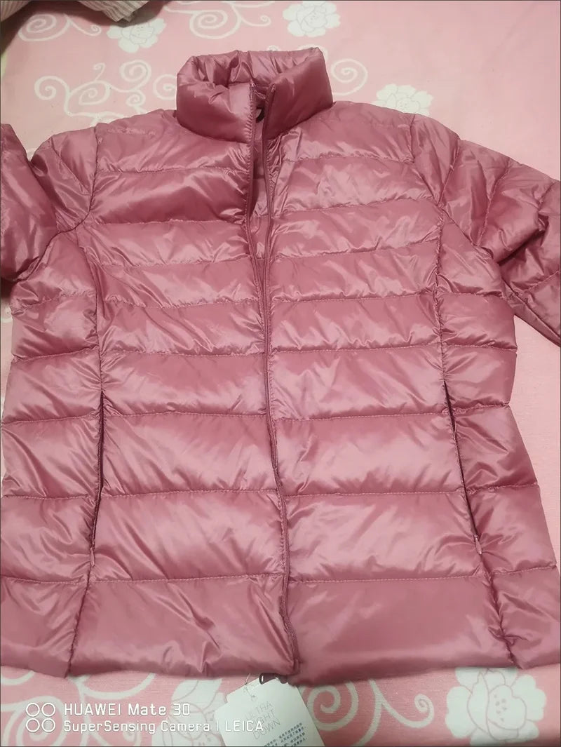Down Jacket Women's Short Autumn Winter New Parkas Stand-UP Collar Hooded Warm Cotton Padded Coat Large Size Outcoat Ladies Tops