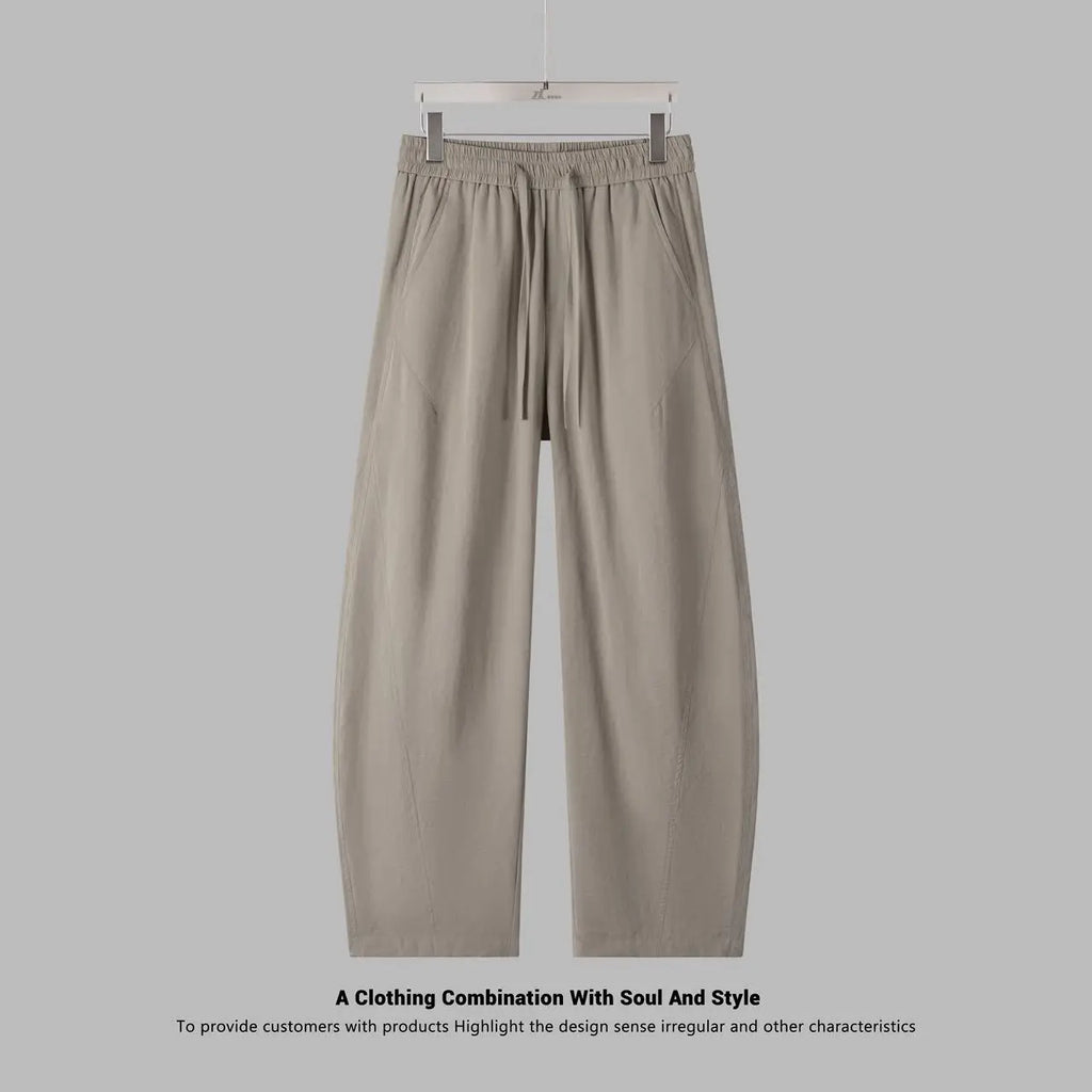 Spring/summer Japanese Retro Work Pants Men Women Breathable Loose Baggy Curved Pants Streetwear Cityboy Casual Balloon Pants