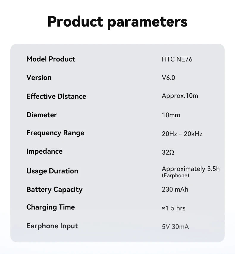 HTC NE76 Bluetooth Earphones, AI Translator Earbuds Mini Invisible Sleep Earbuds Soft Wireless Headphones Orange