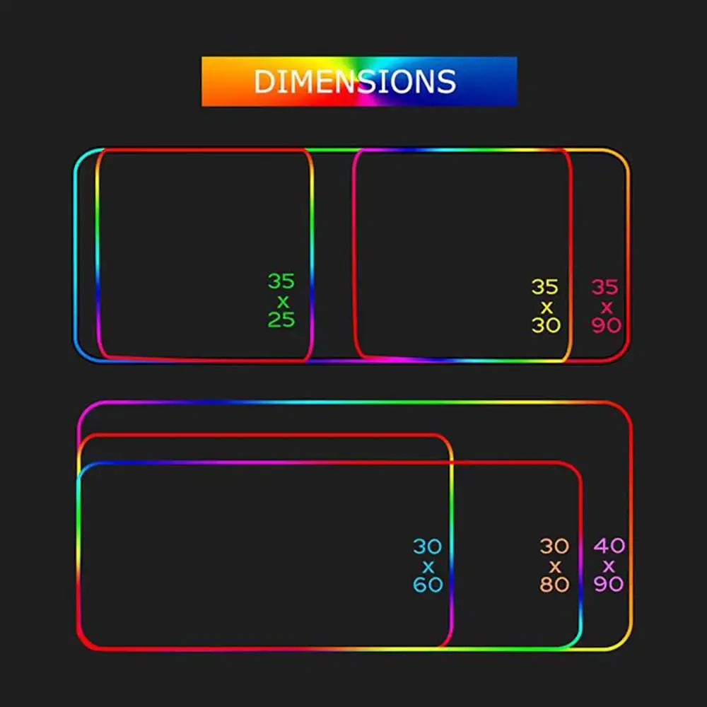 XXL RGB Gaming Mouse Pad 3D Geometric Desk Mat Game Accessories Large LED Light Rubber Anti-slip PC Computer Carpet with Backlit