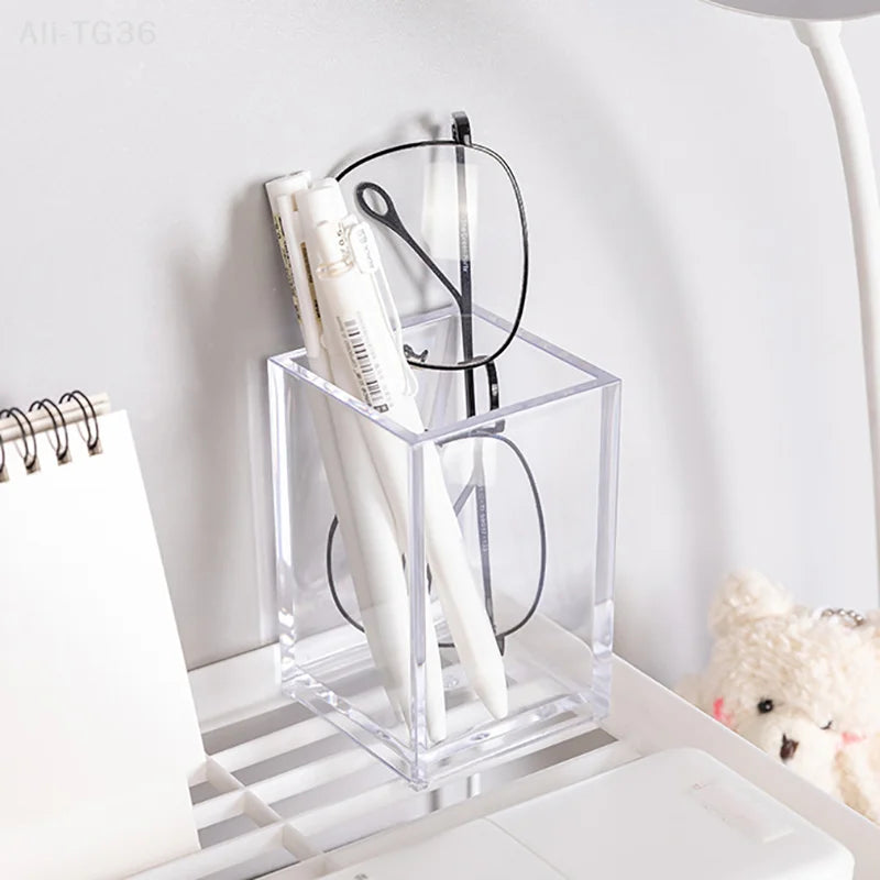 Make Up Organizer Plastic Makeup Brush Pot Storage Acrylic For Cosmetics Holder Desk Cosmetic Storage Container