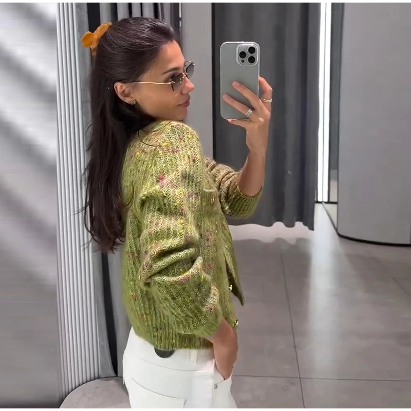 URBANCREW Marled Knit Cardigan — Cropped Casual Layer