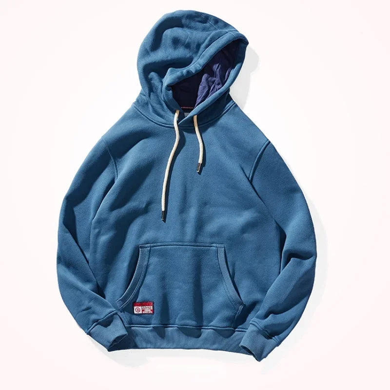Hooded Pullover Men's Fashionable Solid Color Multi-Color Sports Top Loose Fleece Thick Coat Autumn and Winter Couple
