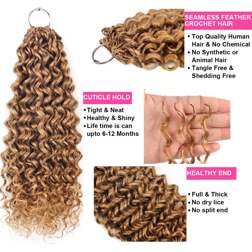 Honey Blonde Water Wave Crochet Hair – Pre-Separated Style