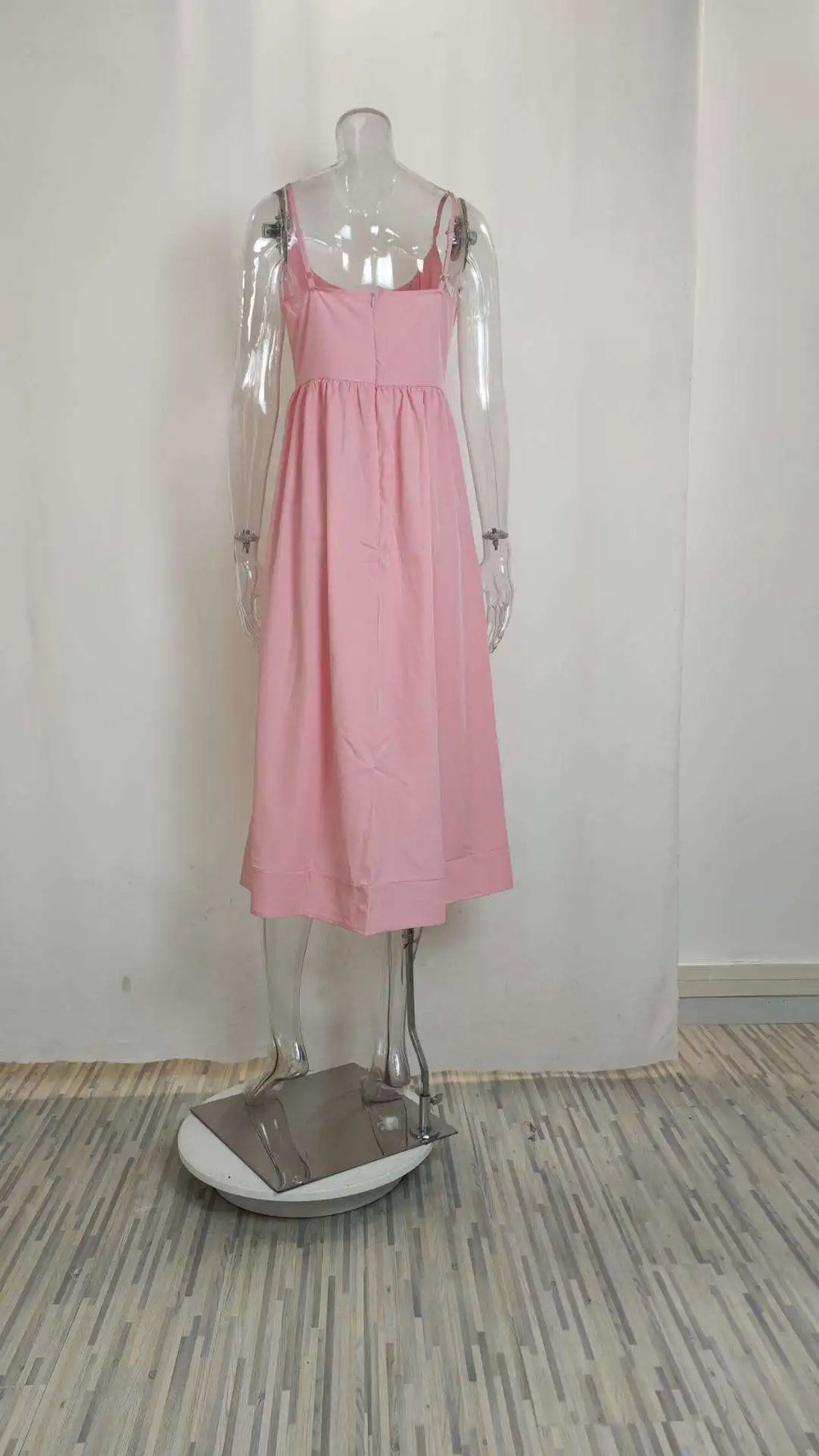 Summer Fashion Casual Sexy Big Skirt Pure Color Strapless Dress Women's mid Waist A-Line Skirt Polyester Fabric No Sleeve