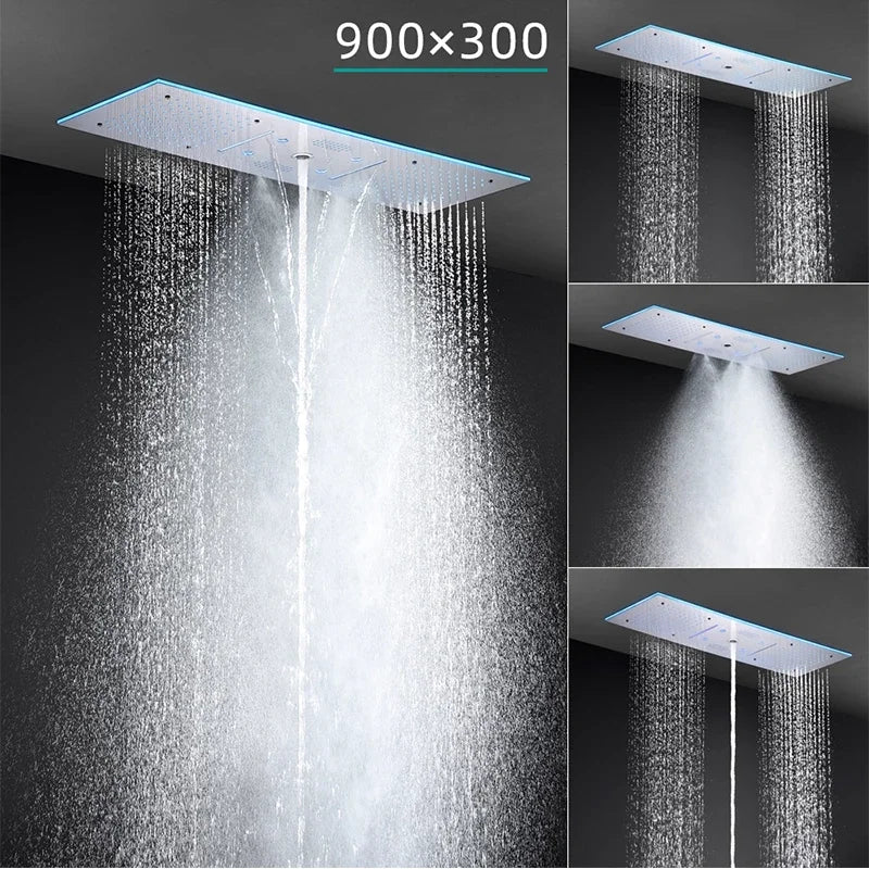 Built in Concealed Shower Wall Mounted Hidden Pre Embedded Overhead Rain Shower Head with Music