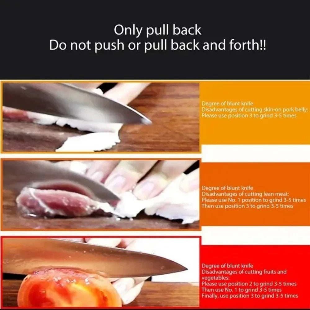 4 Segment Knife Sharpener Kitchen Multifunctional Non-slip Base Knife Sharpener Portable Household Kitchen Gadgets Accessories