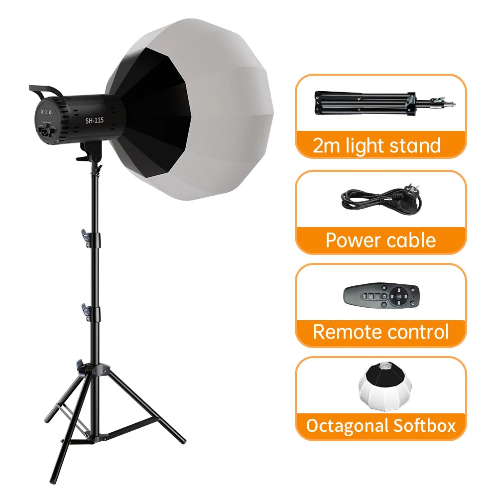 115/135W Photography Bowens Lighting LED 220V Video Studio Daylight-Balanced Lamp Portrait Flash Studio 3000-6000K 3 Colors