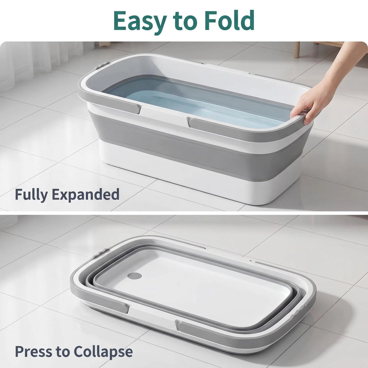 Foldable Mop Bucket Does Not Take Up Space, Water Storage Bucket, Mopping Bucket, Rectangular Large-Capacity Bucket, Thickened W