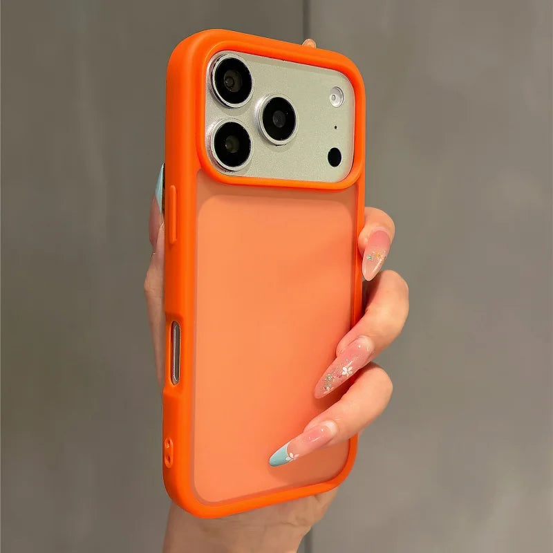 Original Translucent Glossy Matte Texture Case For iPhone 17 16 15 14 13 Pro Max Business Simple Armor Shockproof Hybrid Cover