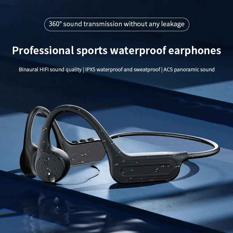 Bluetooth Wireless Bone Conduction Headphones Open Ear Headphones With Mic Waterproof Headphones For Sports Running