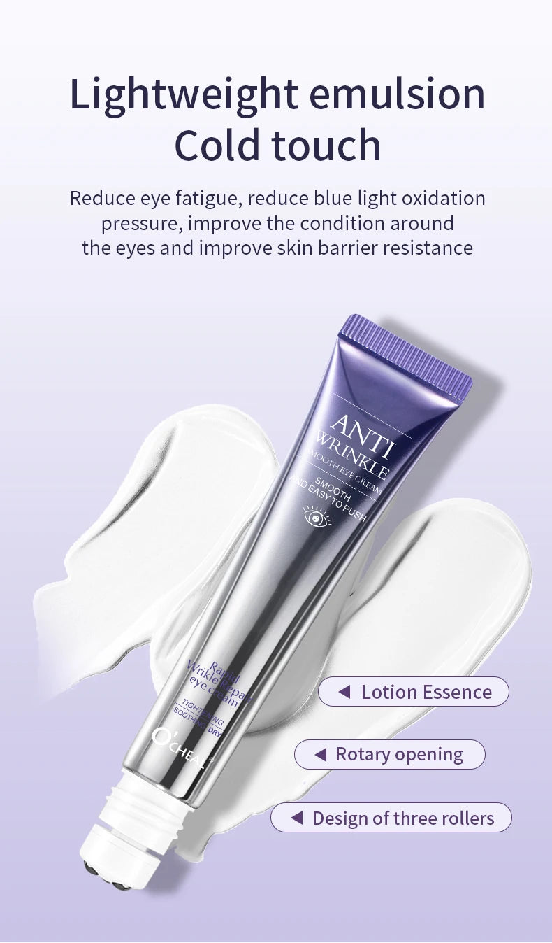O'CHEAL 2Pcs Rollerball Massager Moisturizing Eye Cream Anti Dark Circle Firming Eye Cream Serum Hyaluronic Acid Eye Skin Care