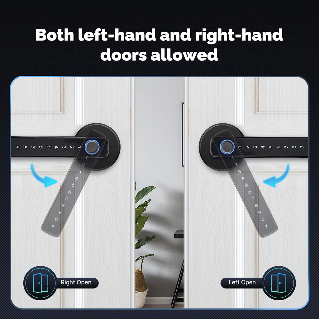 MOES Tuya Zigbee Smart Fingerprint Door Handle Lock Electronic Password APP Remote Unlock Hotel Apartment Office Rental House