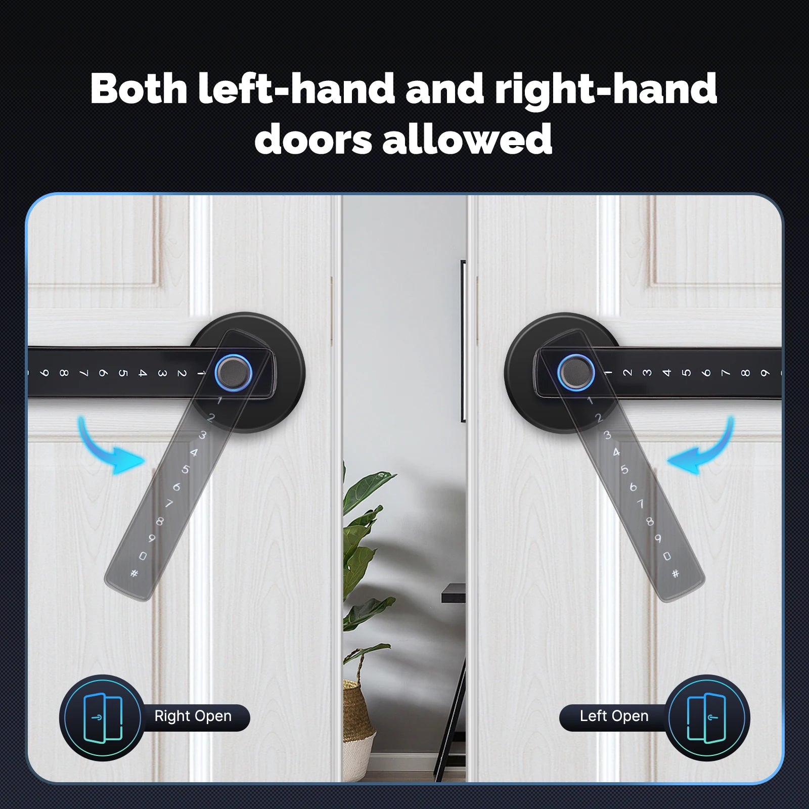 MOES Tuya Zigbee Smart Fingerprint Door Handle Lock Electronic Password APP Remote Unlock Hotel Apartment Office Rental House