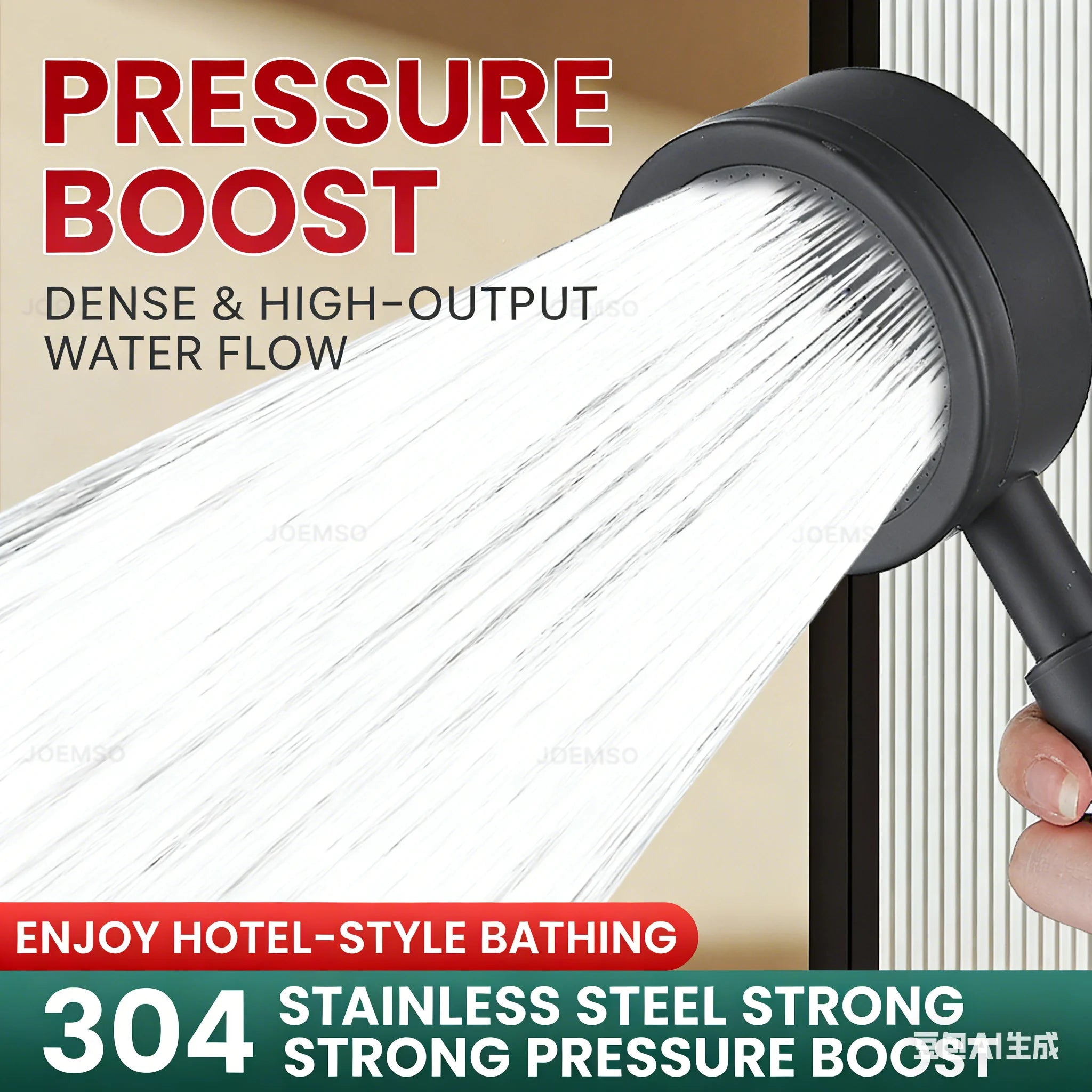 304 stainless steel shower head, handheld shower head for bathroom bathing, bathroom shower head