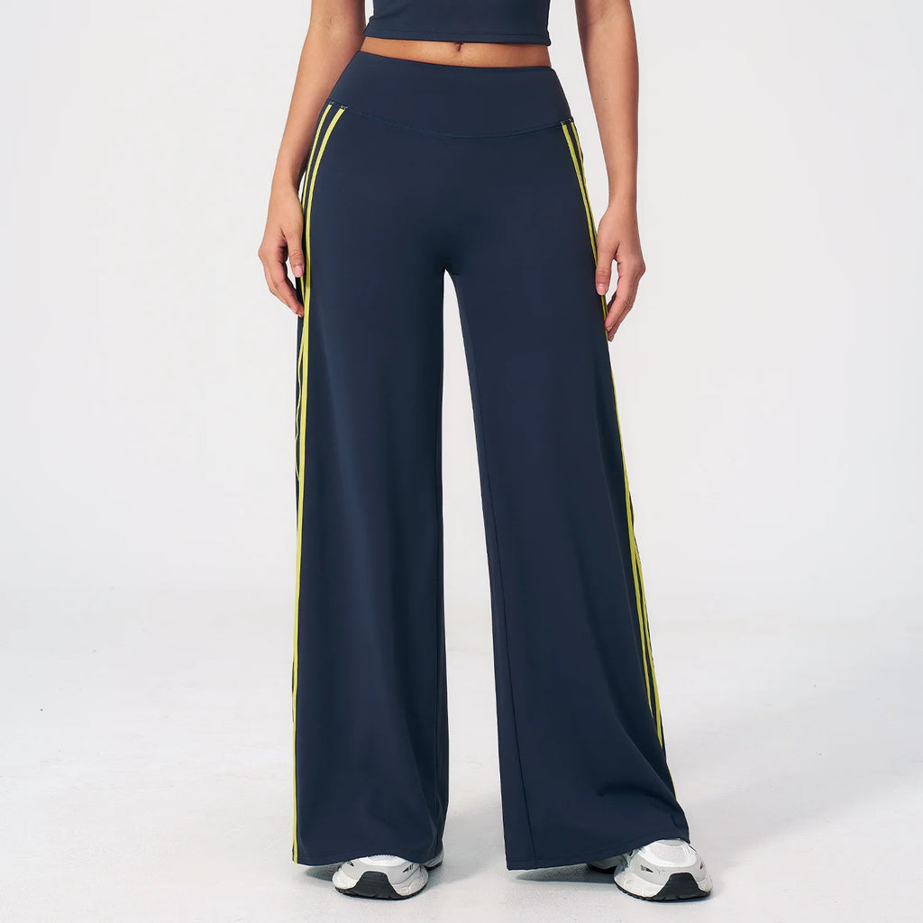 Straight Leg Bottoms Women's Mid-Waist Yoga Pants Gym Leggings Workout Leggings Naked Feel Pilates Running Sports Trousers