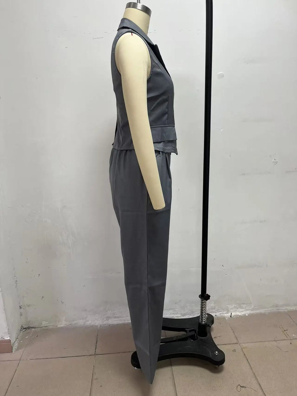 2026 Summer Women Two Piece Set Single-breasted Sleeveless Vest Top And Trousers Pants Set Suit Office Ladies Suits