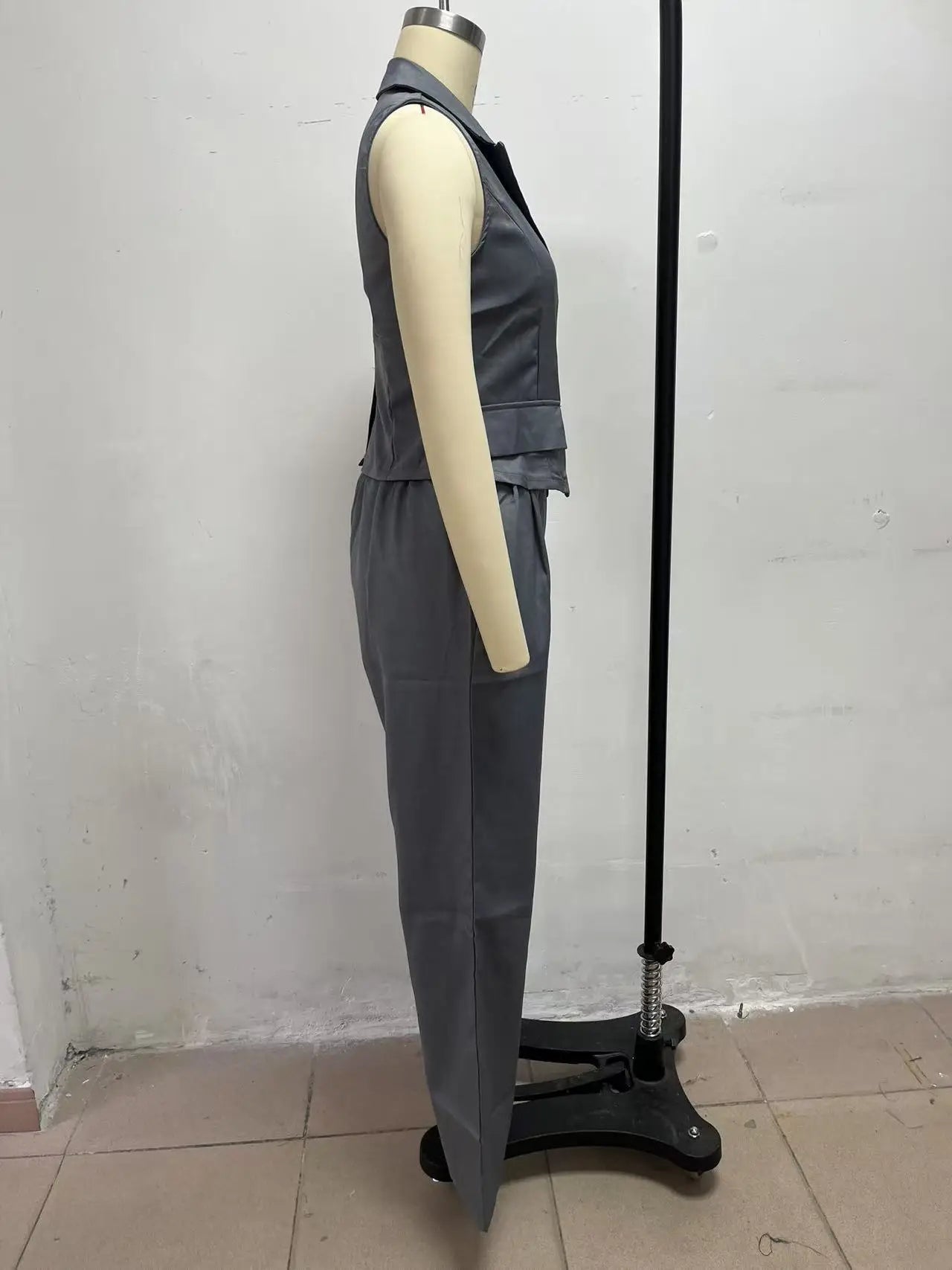 2026 Summer Women Two Piece Set Single-breasted Sleeveless Vest Top And Trousers Pants Set Suit Office Ladies Suits