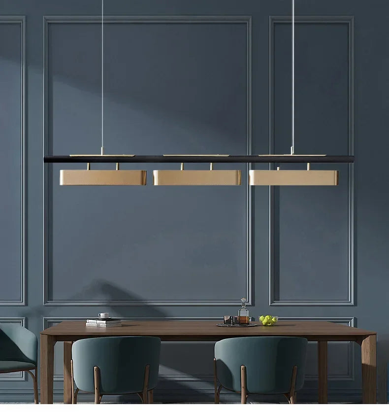 Modern LED Dining Table Chandeliers Minimalist Long Pendant Lights Living Room Coffee Desks Kitchen Home Indoor Lighting Fixture