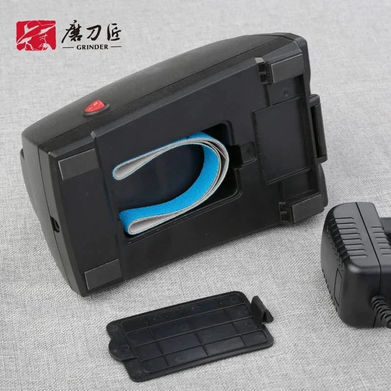 Knife Sharpener Electric, 4-Stage Professional Sharpener with 120-1000# Grit Sanding Belt, Fast & Precise for Kitchen Chef Tools