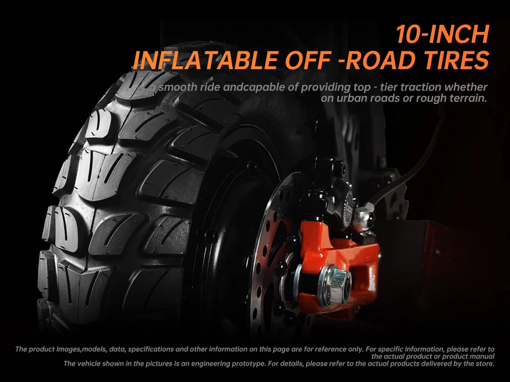 JOYOR T10 Flagship Electric Scooter 1000W Dual Motors 3600W Peak 37MPH 60V18Ah Battery 45 Miles Dual-Arm Suspension Dual Hydraulic Disc Brakes Anti-skid 10Inch OffRoad Tires High Speed Stability Aluminum Alloy Frame Foldable