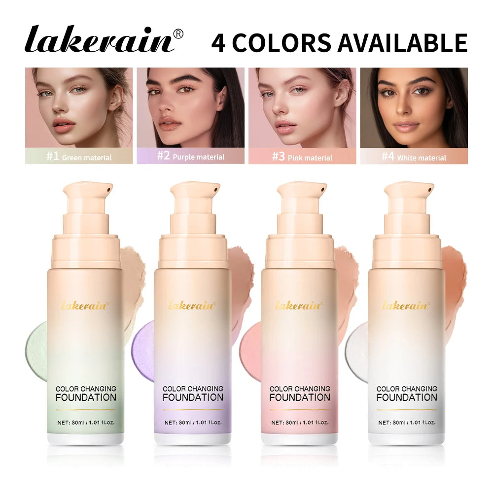 Waterproof Color Changing Liquid Foundation Centella Korean High Coverage Foundation Cream For Face Base Makeup