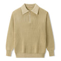 Spring Autumn Men's Turn-Down Collar Pullovers Long Sleeve Knitted Sweater Half Zipper Solid Casual Pullovers Man Loose Knitwear