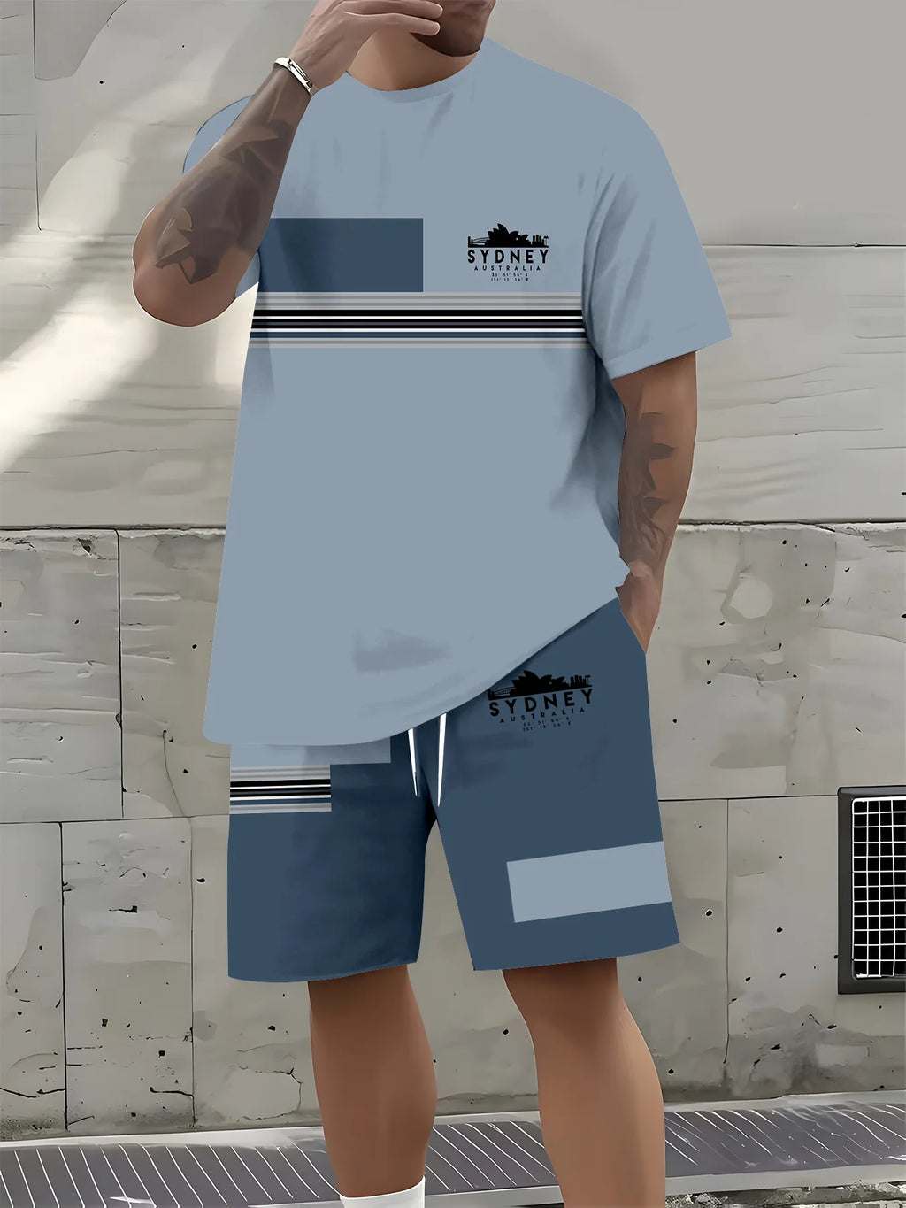 Summer Men's Suit with 3D Printed Patterns Colorful Blending Lightweight Breathable Casual and Fashionable Streetwear Clothing