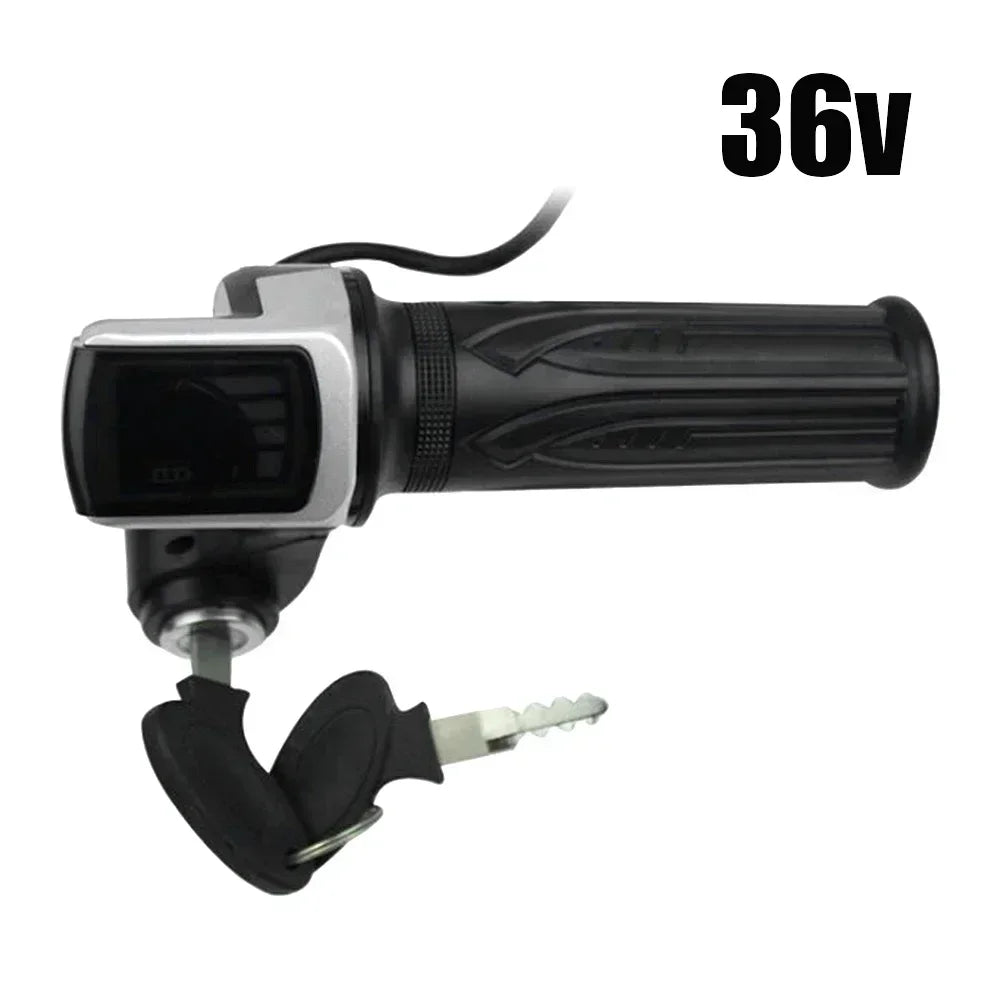 36V 48V 60V  Electric Scooter Throttle Grip With Key Lock Power Indicator Durable E-bike Accessories Motor With LCD Display