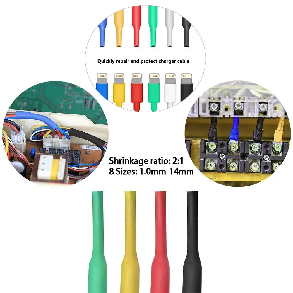 1/5/10/25M 2:1 Black 1 2 3 5 6 8 10mm Diameter Heat Shrink Heatshrink Tubing Tube Sleeving Wrap Wire Sell DIY Connector Repair