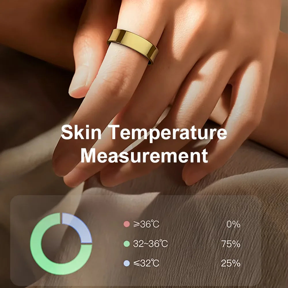 R09 Smart Ring Men Women With Charging Case,Health Sleep Monitor,Skin Temperature Monitor,60 Days Battery Life,5ATM Waterproof