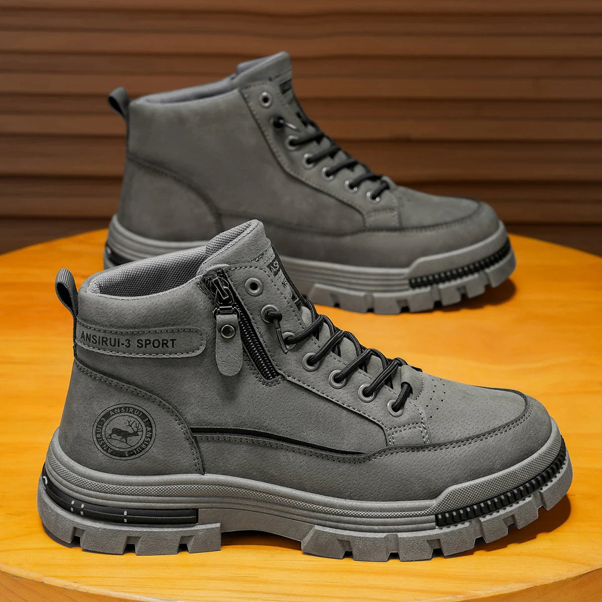 Men's high top denim boots, casual sports shoes, trendy and fashionable men's boots - Beauty