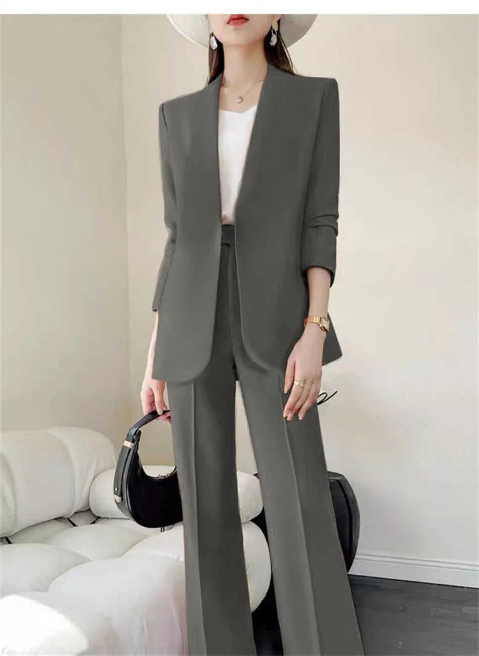 Fashion 2 Piece Sets Women Outfits Spring Autumn New in Korean Pants Sets Commuter Elegant Suit Coat 2 Piece Sets Women