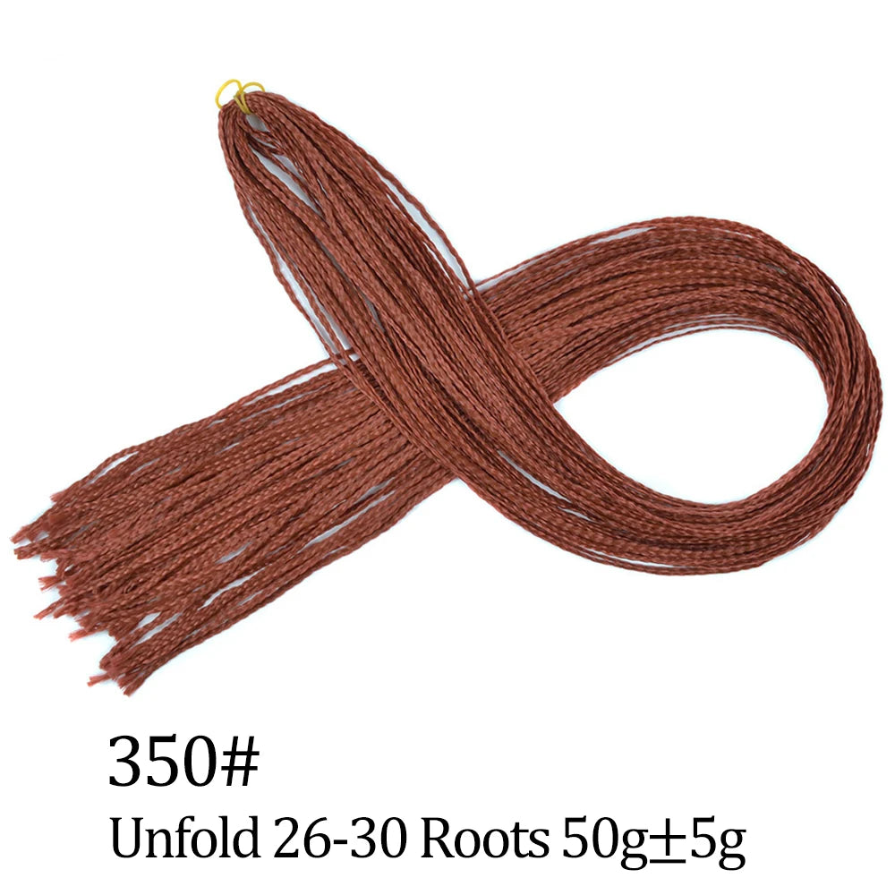 28 Inch Crochet Box Braids Colored Synthetic Braid Synthetic Zizi Braiding Brown Blue Red Crochet Hair For Women Hair Extensions