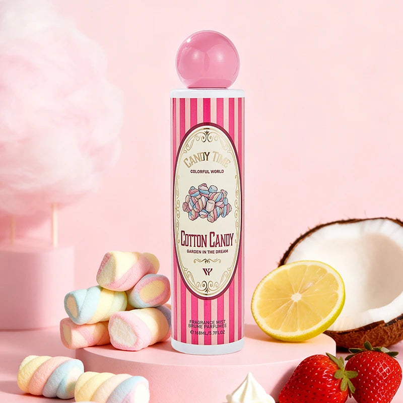 Dubai Arab Gourmand Fragrance 168ml Coconut Strawberry Cake Cotton Candy Fruit Scent Women Fresh Durable Portable Perfume Spray