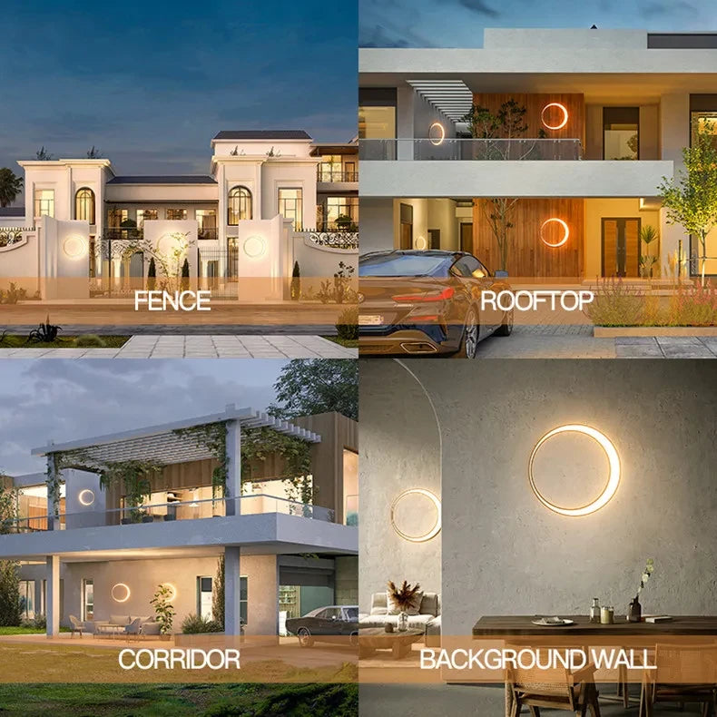 Outdoor Moon Wall Light Modern IP65 Waterproof Porch Garden Wall Lamp Patio Garage Door Antiwa Fixtures Lighting Decoration